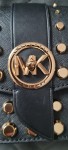 Vorschaubild 5 von Damen Henkeltasche Schultertasche Leder Schwarz Nieten