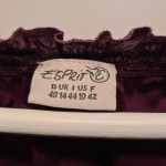 Vorschaubild 3 von Damen Bluse Langarm Lila Gr. 40 L Stickerei Rüschen Baumwolle