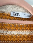 Vorschaubild 3 von Damen Strickjacke Cardigan Gr. 36 S Orange Gestreift Lochmuster Bohemian