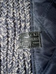 Vorschaubild 3 von Strickjacke Herren Gr. 52 XL Blau Meliert Stehkragen Gesteppte Taschen