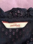 Vorschaubild 3 von Bluse Damen Gr. 40 Blau Lochmuster Rüschen Langarm Romantisch