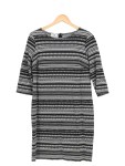 Vorschaubild 1 von Damen Etuikleid Gr. 40/L Schwarz Weiß Grafisch Elegant Midikleid