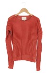 Vorschaubild 1 von Damen Pullover Rot Lochmuster Gr. 36/S Casual Strickpullover