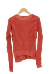 Vorschaubild 2 von Damen Pullover Rot Lochmuster Gr. 36/S Casual Strickpullover