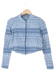 Vorschaubild 1 von Damen Sweatjacke Ethno Muster Blau Gr. 32;XS Casual