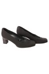 Vorschaubild 1 von Pumps Damen Gr. 37,5 Schwarz Textil Blockabsatz Elegant