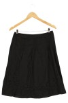 Vorschaubild 2 von Damen A-Linienrock Gr. 36/S Schwarz Baumwolle Blumenmuster Stickerei