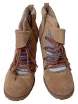 Vorschaubild 2 von Damen Stiefelette Gr. 40 Braun Casual Strickmuster Reißverschluss