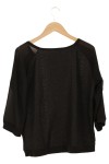 Vorschaubild 2 von Damen Sweatshirt Schwarz Gr. 40/L Casual Streetwear Strukturmuster 3/4-Arm