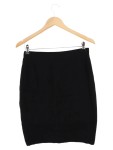 Vorschaubild 2 von Damen Bleistiftrock Gr. 40/L Schwarz Wolle Business Elegant Midi