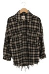 Vorschaubild 1 von Damen Leichte Jacke Kariert Schwarz Weiß XS 32 Casual Fransen