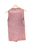Vorschaubild 2 von Leichte Weste Kinder Rosa Gr. 176 Baumwolle Uni Casual Feminin Ärmellos