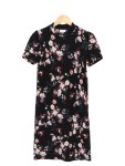 Vorschaubild 1 von MAMA LICIOUS T-Shirt Kleid S Schwarz Blumenmuster Freizeitkleid Viskose