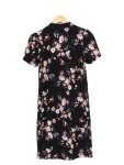 Vorschaubild 2 von MAMA LICIOUS T-Shirt Kleid S Schwarz Blumenmuster Freizeitkleid Viskose