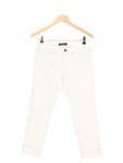 Vorschaubild 1 von Damen Jeans Straight Leg Uni Weiß Gr. 36 Baumwolle Knopf