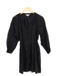 Vorschaubild 1 von Damen Blusenkleid Gr. 34/XS Schwarz Baumwolle Casual 80cm