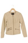 Vorschaubild 1 von Damen Lederjacke Gr. 34/XXS Beige Casual Übergangsjacke