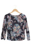 Vorschaubild 1 von Damen Pullover Baumwolle Floral Langarm Mehrfarbig Gr. 36 S