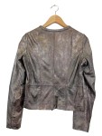 Vorschaubild 2 von Lederjacke Damen Klassisch Elegant Grau Gr. 34 XXS