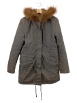 Vorschaubild 1 von Damen Winterjacke Gr. 34/XS Grau Casual Kapuze Fellbesatz