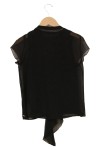Vorschaubild 2 von Bluse Damen 32/XXS Schwarz Elegant Modisch Casual Kurzarm Schleife