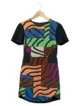 Vorschaubild 1 von NEW YORK Damen Blusenkleid Gr. 34/XS Mehrfarbig Wolle Seide Grafisch