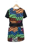 Vorschaubild 2 von NEW YORK Damen Blusenkleid Gr. 34/XS Mehrfarbig Wolle Seide Grafisch