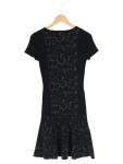 Vorschaubild 2 von Strickkleid Damen Gr. 36/S Schwarz Animal-Print Elegant Midikleid