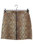Vorschaubild 1 von Damen A-Linienrock 42/XL Beige Schlangenmuster Minirock Streetwear