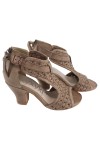 Vorschaubild 1 von Sandaletten Damen Gr. 36 Braun Leder Peeptoe Cut-Outs Blockabsatz Elegant