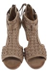 Vorschaubild 2 von Sandaletten Damen Gr. 36 Braun Leder Peeptoe Cut-Outs Blockabsatz Elegant