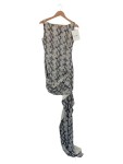 Vorschaubild 1 von Cocktailkleid Damen 36;S Grau Schlangenmuster Asymmetrisch Elegant