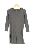 Vorschaubild 1 von Damen Strickkleid Gr. 34/XS Grau Rippstrick Basic Elegant