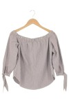 Vorschaubild 2 von Damen Bluse Off-Shoulder Gestreift Weiß Gr. 32/XS