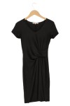 Vorschaubild 1 von Damen Etuikleid Gr. 32/XXS Schwarz Elegant mit Raffungen