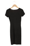 Vorschaubild 2 von Damen Etuikleid Gr. 32/XXS Schwarz Elegant mit Raffungen