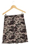 Vorschaubild 2 von Damen Wickelrock Gr. 36;S Schwarz Florales Muster Midi