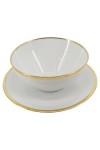 Vorschaubild 1 von Krister Porzellan Manufaktur Sammelgedeck Weiß Goldrand Porzellan Teller Schale 18 cm