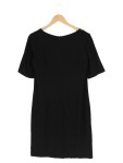 Vorschaubild 2 von FEMME Damen Strickkleid Gr. 40/L Schwarz Grafisch Elegant Midikleid