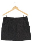 Vorschaubild 1 von Damen Minirock Gr. 40 Schwarz Elegant Wollmix Strukturmuster