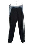 Vorschaubild 1 von Kinder Jogginghose Gr. 152 Schwarz Denim-Einsätze Streifen Casual