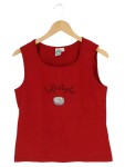 Vorschaubild 1 von Damen Top Gr. 38/M Rot Casual mit Schriftzug