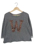 Vorschaubild 1 von Damen Sweatshirt Gr. 38/M Grau Pailletten W Casual