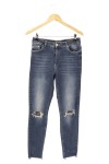 Vorschaubild 1 von Damen Jeans Slim Fit W32/L28 Blau Cut-Outs Fransen