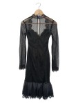 Vorschaubild 2 von Damen Etuikleid Gr. 32/XXS Schwarz Elegant Spitze Punkte Midikleid
