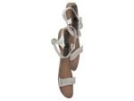 Vorschaubild 1 von Damen Sandalen Gr. 36 Weiß Elegant Strass Schnallen Leder