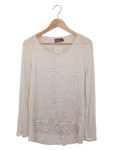 Vorschaubild 1 von Damen Langarmshirt Gr. 38/S Weiß Spitze Casual