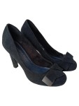 Vorschaubild 1 von Pumps Damen Gr. 37 Blau Elegant mit Schleife