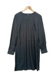 Vorschaubild 1 von Blusenkleid Damen Gr. 38/M Grau Klassisch Elegant Viskose