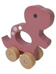 Vorschaubild 1 von Nachziehspielzeug Dinosaurier Rosa Holz Baby Kleinkind Spielzeug